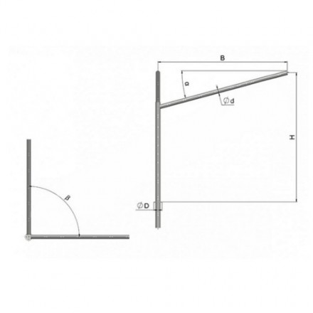 Кронштейн угловой двухрожковый на фланце 2К2(15°)-0,2-0,2-Ф2-ß-Тр.48 4 кг